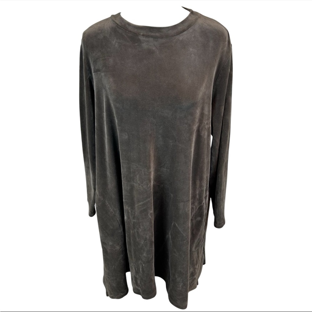 J. Jill Velvet Dress with Pockets Mocha Brown Stretchy Pure Jill - Size XL - Picture 2 of 8